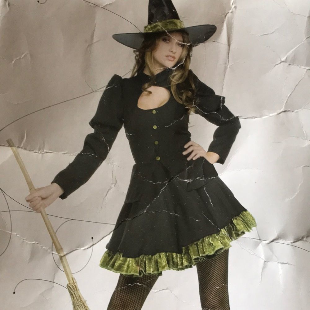 Black Gothic Dress with Ruffled Skirt and Victorian Silhouette